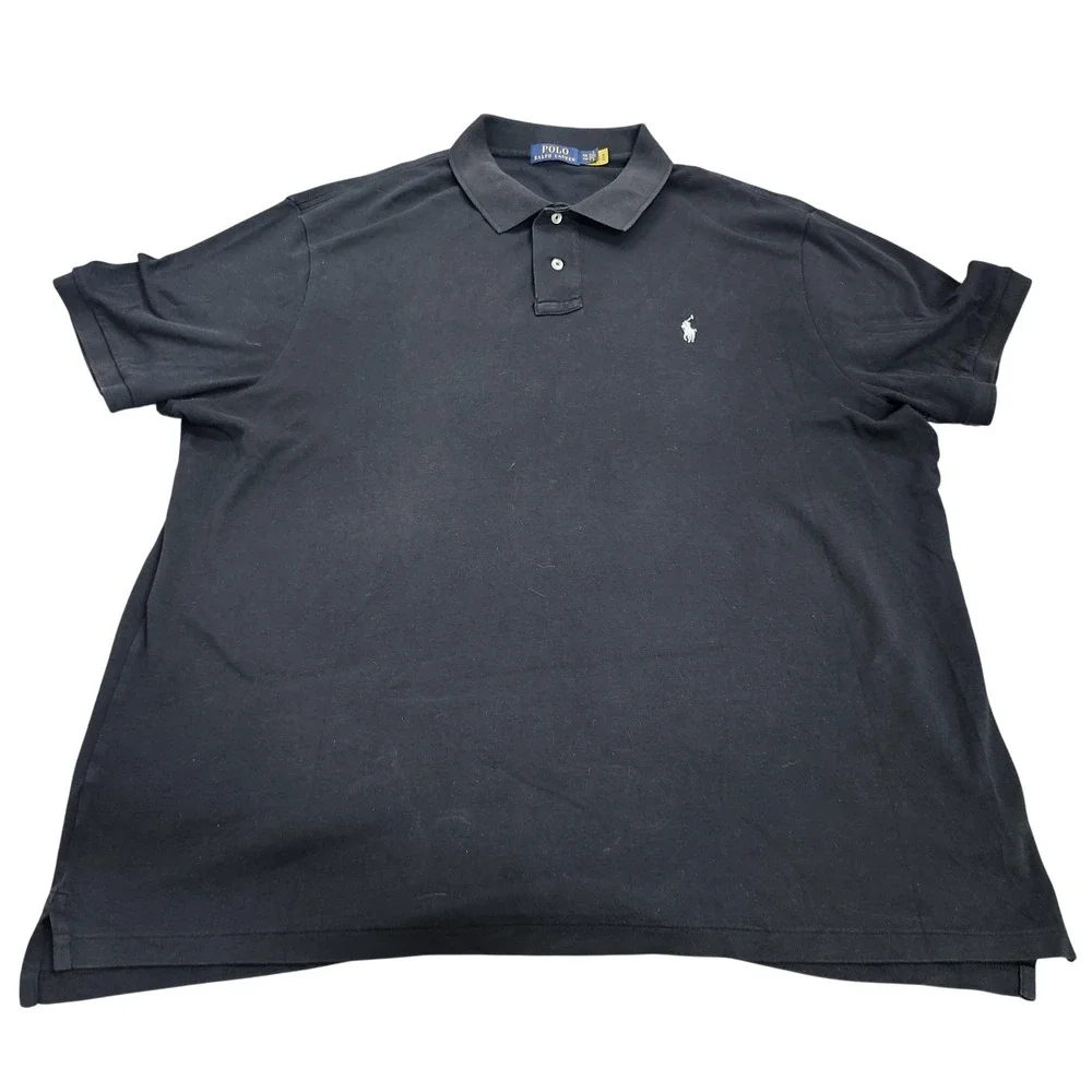Polo Ralph Lauren Polo Shirt Mens 2XL Black Pony Logo Knit Short Sleeve Casual